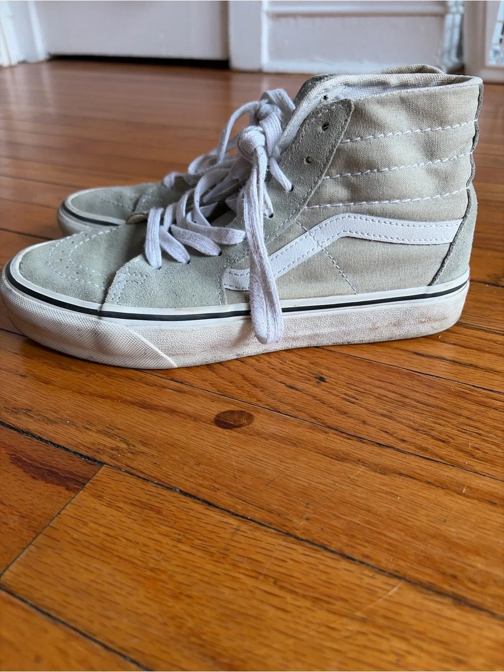 Vans Sk8-Hi High-Top Sneakers in Light Olive